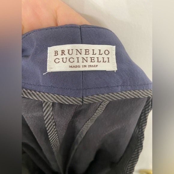 Brunello Cucinelli Silk Straight Leg Two-Tone Pant Size 14 - Picture 5 of 8